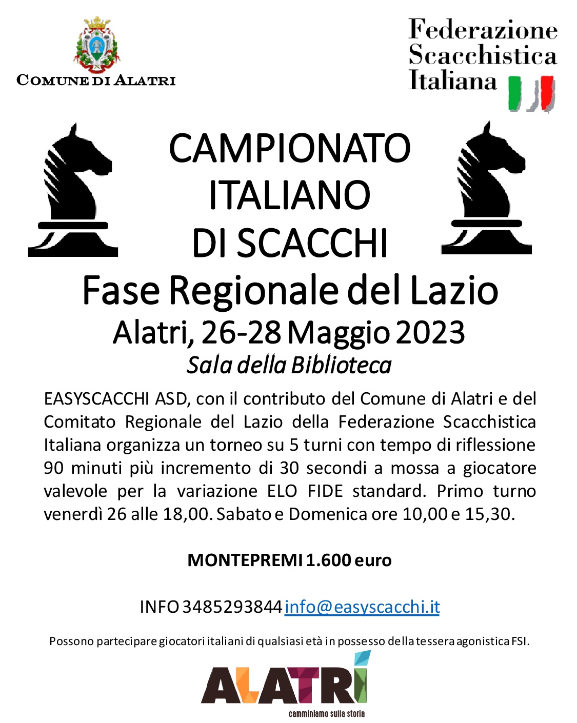 CAMPIONATO ITALIANO DI SCACCHI-Fase Regionale del Lazio